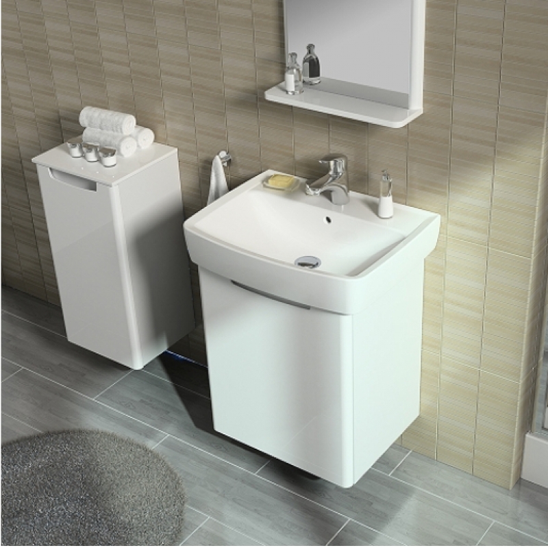 Set mobilier si lavoar, Kolo Geberit Group, Rekord, 50cm, alb lucios